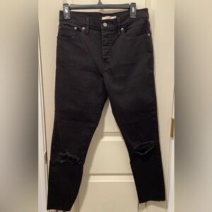 Levi's Black Skinny Jeans with Distressed Knees
